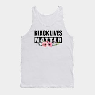 Black Lives Matter Pink Flowers Tank Top